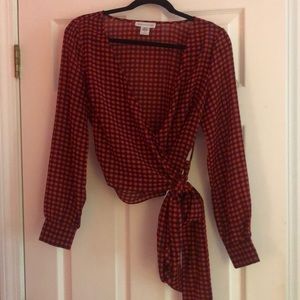 Urban Outfitters Gingham Wrap Around Crop